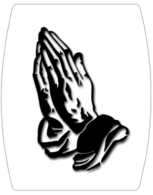 DNSHEND 516 BK WT Black Praying Hands White